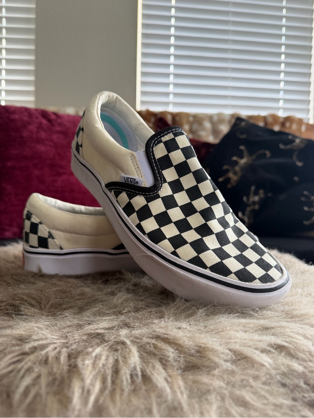 Brand New VANS ComfyCush Checkerboard Classic Slip-On Shoes Women’s 8.5